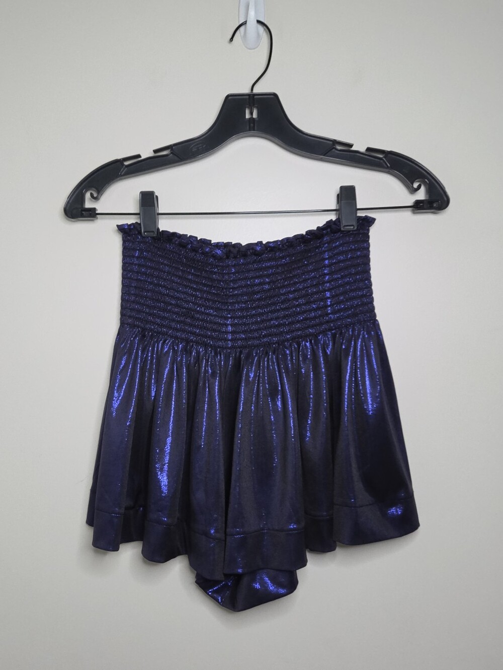 Women's Queen Of Sparkles Metallic Purple Swing Shorts Sz XS